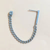 Unisex Stainless Steel Geometric Stud Earrings With Retro Leaf Long Chain Electroplated Korean Style Earrings