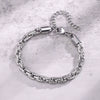 Unisex Stainless Steel Handmade Chain With Retro Old Twist Geometric Square Design And Electroplating
