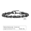 Unisex Stainless Steel Handmade Chain With Retro Old Twist Geometric Square Design And Electroplating