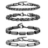 Unisex Stainless Steel Handmade Chain With Retro Old Twist Geometric Square Design And Electroplating