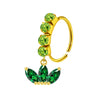 Unisex Stainless Steel Heart Shaped Nose Ring With Flower Pattern And Electroplating Treatment