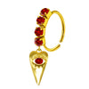 Unisex Stainless Steel Heart Shaped Nose Ring With Flower Pattern And Electroplating Treatment