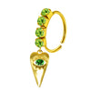 Unisex Stainless Steel Heart Shaped Nose Ring With Flower Pattern And Electroplating Treatment