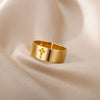 Unisex Stainless Steel Hollow Cross Ring With Electroplating