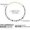 Unisex Stainless Steel 18K Gold Plated Four Leaf Flower Rhinestone Jewelry Set Necklace Earrings Bracelet Ring