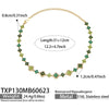 Unisex Stainless Steel 18K Gold Plated Four Leaf Flower Rhinestone Jewelry Set Necklace Earrings Bracelet Ring