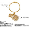 Unisex Stainless Steel 18K Gold Plated Four Leaf Flower Rhinestone Jewelry Set Necklace Earrings Bracelet Ring