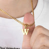 Unisex Stainless Steel Letter Pendant Necklace With Regular Chain Electroplated Simple Alphabet Jewelry Gift
