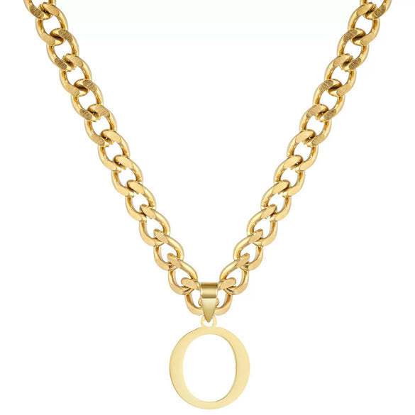 Unisex Stainless Steel Letter Pendant Necklace With Regular Chain Electroplated Simple Alphabet Jewelry Gift