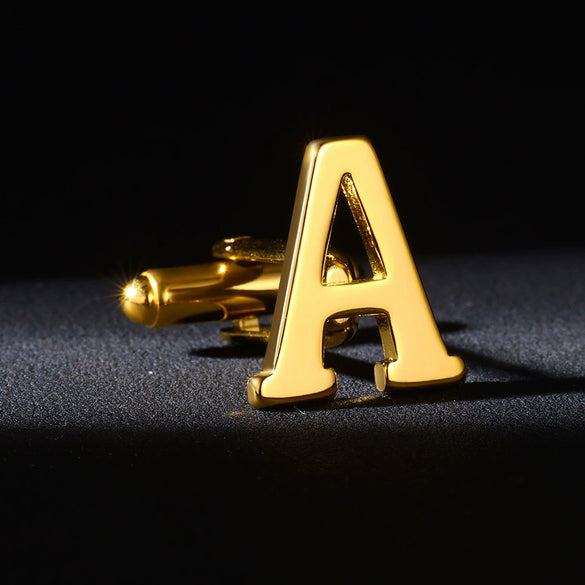 Unisex Stainless Steel Lettershaped Cufflinks With Electroplating Design