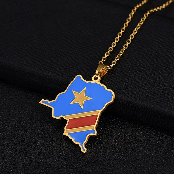 Unisex Stainless Steel Pendant Necklace With Star Shape Titanium Steel Pendant Electroplated High End Fashion Chain Accessory