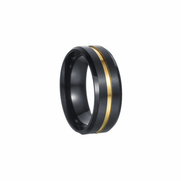 Unisex Stainless Steel Ring Jewelry With Letters Numbers Text Pattern Plated Black Gold Two Color Non Fading