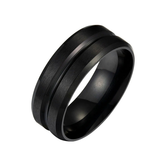 Unisex Stainless Steel Ring With Geometric Style And Electroplating Treatment