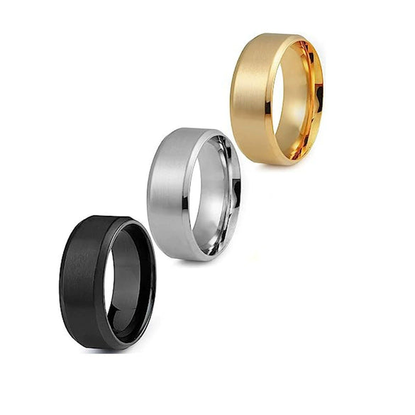 Unisex Stainless Steel Ring With Letters Numbers Text And Electroplating Treatment