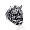 Unisex Stainless Steel Skull Ring With Geometric Design And Oiled Finish Wholesale Fashion Jewelry