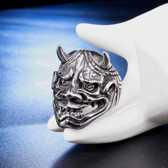 Unisex Stainless Steel Skull Ring With Geometric Design And Oiled Finish Wholesale Fashion Jewelry