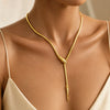 Unisex Stainless Steel Snake Shaped Sliding Necklace With Polished Electroplated Snake Bone Chain