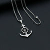 Unisex Stainless Steel Star Pendant Necklace With Round Pendant And Electroplated Finish Trendy Streetwear Jewelry