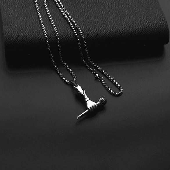 Unisex Stainless Steel Star Pendant Necklace With Round Pendant And Electroplated Finish Trendy Streetwear Jewelry