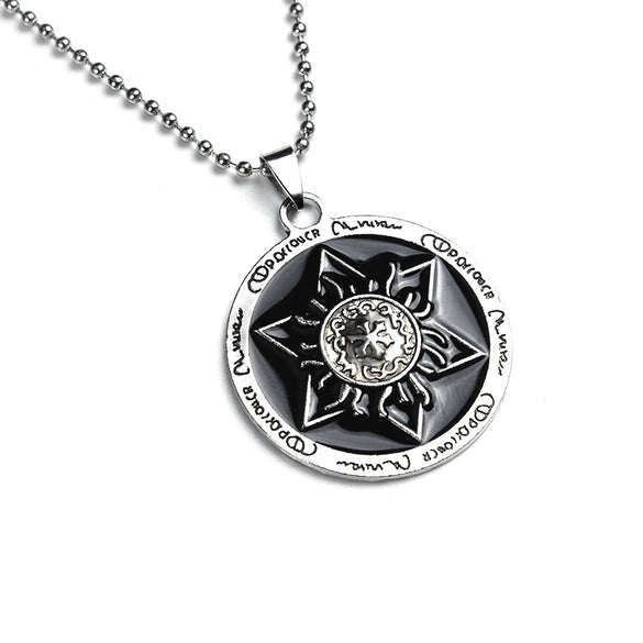 Unisex Stainless Steel Star Pendant Necklace With Round Pendant And Electroplated Finish Trendy Streetwear Jewelry