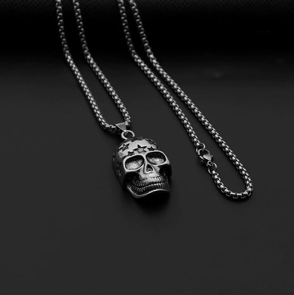 Unisex Stainless Steel Star Pendant Necklace With Round Pendant And Electroplated Finish Trendy Streetwear Jewelry