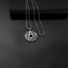 Unisex Stainless Steel Star Pendant Necklace With Round Pendant And Electroplated Finish Trendy Streetwear Jewelry