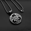 Unisex Stainless Steel Star Pendant Necklace With Round Pendant And Electroplated Finish Trendy Streetwear Jewelry