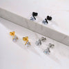 Unisex Stainless Steel Triple Decomposition Zircon Golden Fashion Earrings