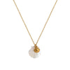 Unisex Starfish And Conch Shell Necklace With Mixed Gem Inlay Stainless Steel Electroplated 18K Gold Color