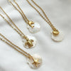 Unisex Starfish And Conch Shell Necklace With Mixed Gem Inlay Stainless Steel Electroplated 18K Gold Color