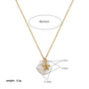 Unisex Starfish And Conch Shell Necklace With Mixed Gem Inlay Stainless Steel Electroplated 18K Gold Color