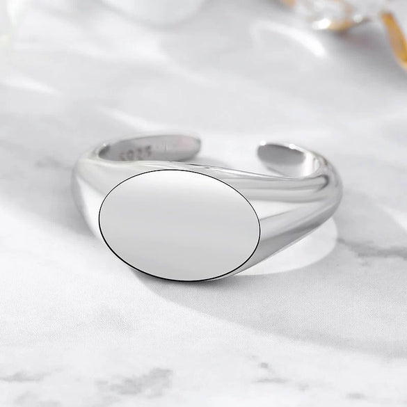 Unisex Sterling Silver Geometric Rhombus Open Ring With Polished Finish Minimalist Jewelry