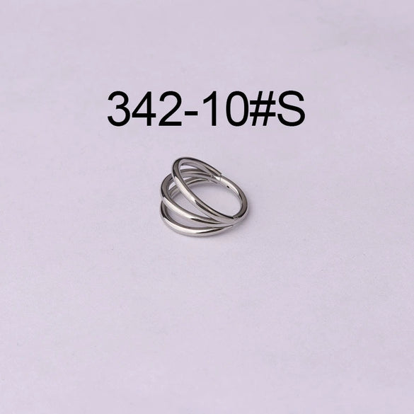 Unisex Threelayer Closed Ring Ear And Nose Piercing Jewelry Electroplated 316 Stainless Steel With Geometric Design