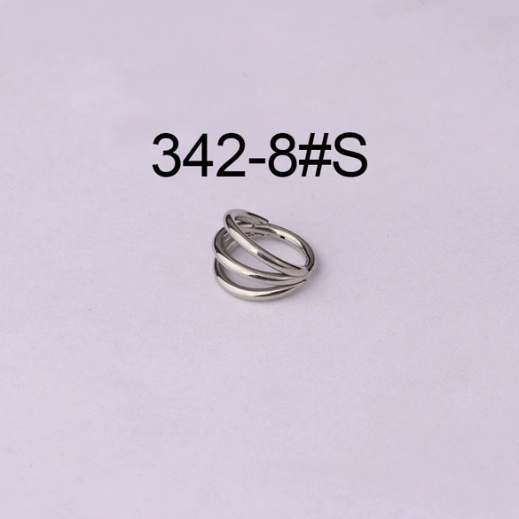 Unisex Threelayer Closed Ring Ear And Nose Piercing Jewelry Electroplated 316 Stainless Steel With Geometric Design