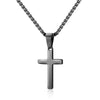 Unisex Titanium Steel Cross Double Layer Stacked Necklace With Twist Chain Electroplated Stainless Steel Pendant