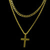 Unisex Titanium Steel Cross Double Layer Stacked Necklace With Twist Chain Electroplated Stainless Steel Pendant