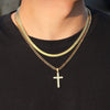 Unisex Titanium Steel Cross Double Layer Stacked Necklace With Twist Chain Electroplated Stainless Steel Pendant