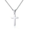 Unisex Titanium Steel Cross Double Layer Stacked Necklace With Twist Chain Electroplated Stainless Steel Pendant