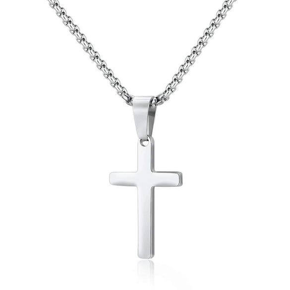 Unisex Titanium Steel Cross Double Layer Stacked Necklace With Twist Chain Electroplated Stainless Steel Pendant