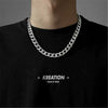 Unisex Titanium Steel Cuban Chain Necklace With Geometric Design And Electroplated Finish Minimalist Street Style Jewelry