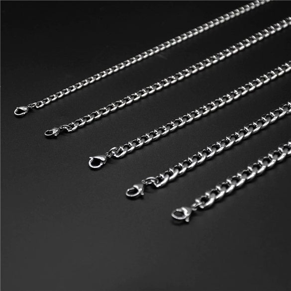 Unisex Titanium Steel Cuban Chain Necklace With Geometric Design And Electroplated Finish Minimalist Street Style Jewelry
