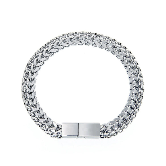 Unisex Titanium Steel Doublelayer Bracelet With Handmade Ushaped Geometric Design And Simple Minimalist Style