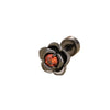Unisex Titanium Steel Earrings With Black Flower Pattern And Electroplating Treatment