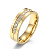 Unisex Titanium Steel Geometric Couple Rings Simple Polished Glossy Wedding Band Hand Jewelry