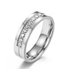 Unisex Titanium Steel Geometric Couple Rings Simple Polished Glossy Wedding Band Hand Jewelry