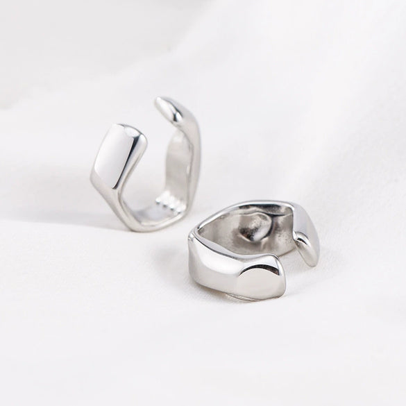 Unisex Titanium Steel Geometric Punk Style Ear Clip With Polishing