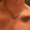 Unisex Titanium Steel Geometric Ring Pendant Necklace With Polished Finish Casual Fashion Jewelry