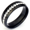 Unisex Titanium Steel Geometric Ring With Single Row Rhinestone Diamond Detail Exquisite Stainless Steel Style Jewelry