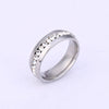 Unisex Titanium Steel Geometric Ring With Single Row Rhinestone Diamond Detail Exquisite Stainless Steel Style Jewelry