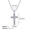 Unisex 316L Stainless Steel 18K Gold Plated Embossed Cross Pendant Necklace
